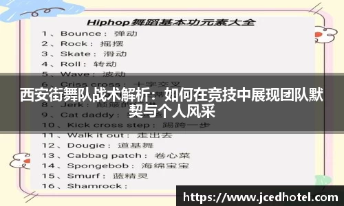 西安街舞队战术解析：如何在竞技中展现团队默契与个人风采
