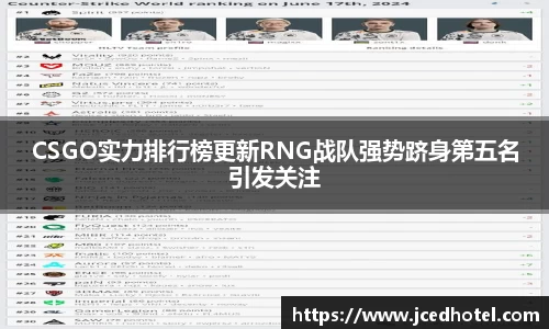 CSGO实力排行榜更新RNG战队强势跻身第五名引发关注