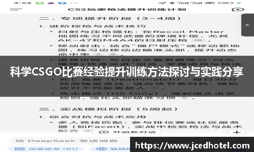科学CSGO比赛经验提升训练方法探讨与实践分享